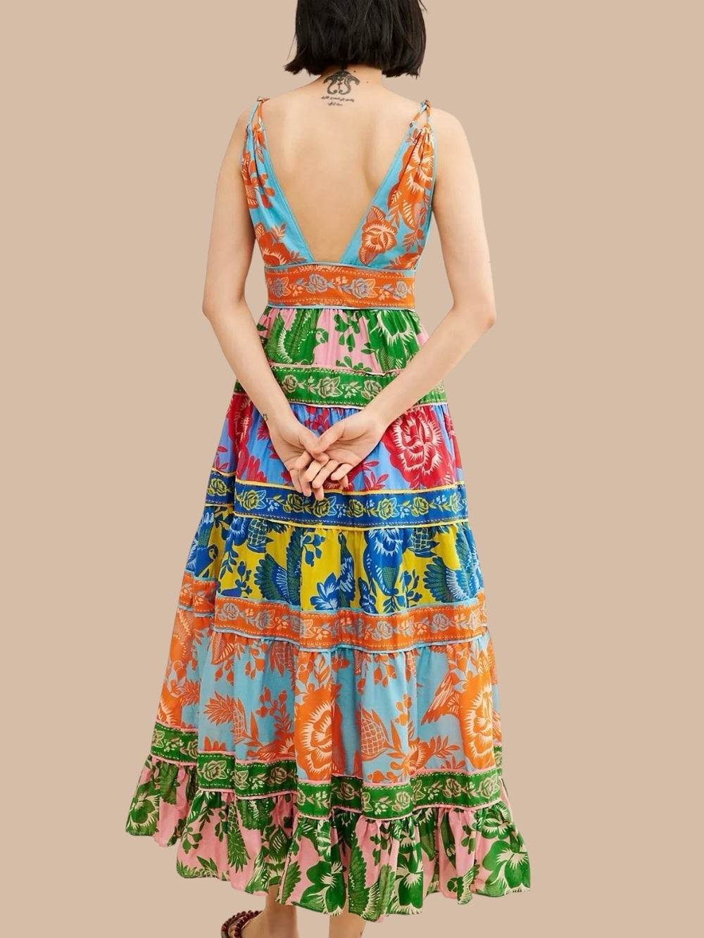 FARM Rio Lace Garden Mix Midi Dress Size Small - Picture 3 of 10